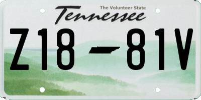 TN license plate Z1881V