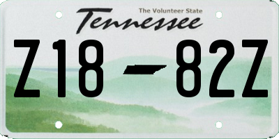 TN license plate Z1882Z