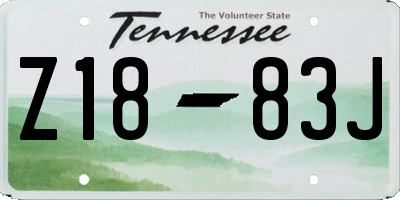 TN license plate Z1883J