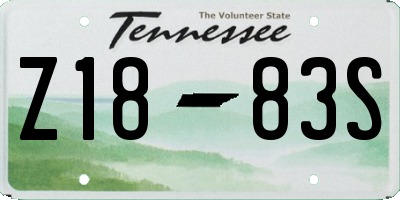 TN license plate Z1883S