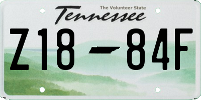 TN license plate Z1884F