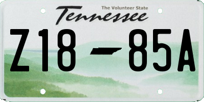 TN license plate Z1885A