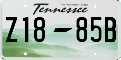 TN license plate Z1885B
