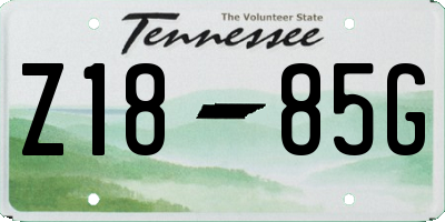 TN license plate Z1885G