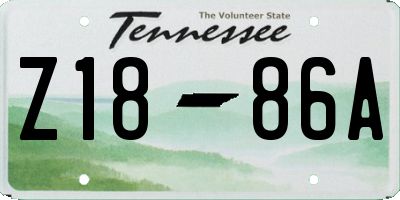 TN license plate Z1886A
