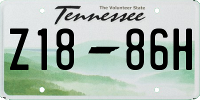 TN license plate Z1886H