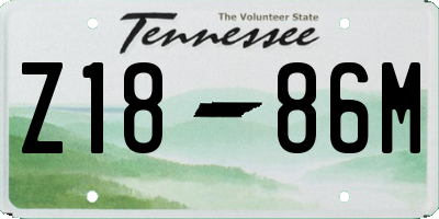 TN license plate Z1886M
