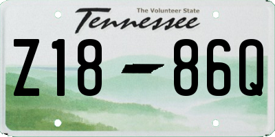 TN license plate Z1886Q