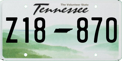 TN license plate Z1887O