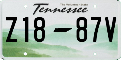 TN license plate Z1887V