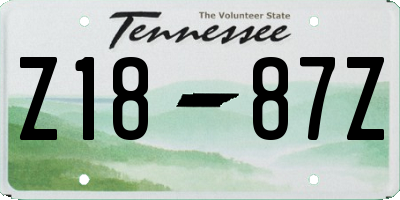 TN license plate Z1887Z
