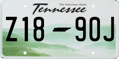 TN license plate Z1890J