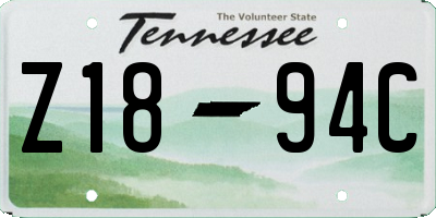 TN license plate Z1894C