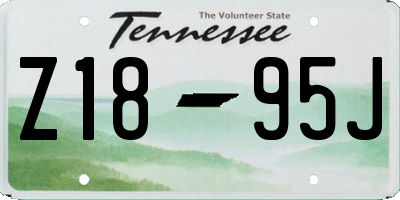 TN license plate Z1895J