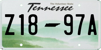 TN license plate Z1897A