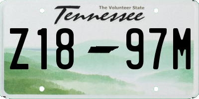 TN license plate Z1897M
