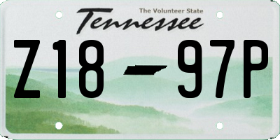 TN license plate Z1897P