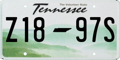 TN license plate Z1897S