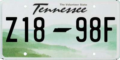 TN license plate Z1898F