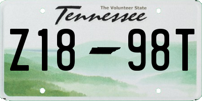 TN license plate Z1898T