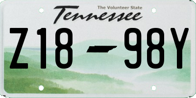TN license plate Z1898Y
