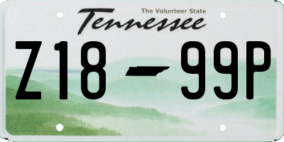 TN license plate Z1899P