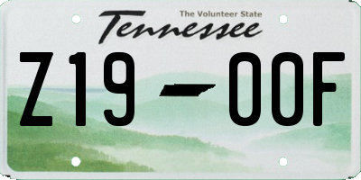 TN license plate Z1900F