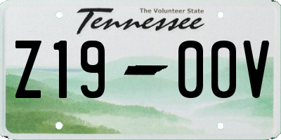 TN license plate Z1900V