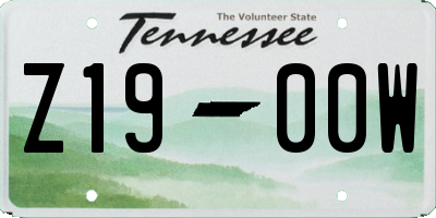 TN license plate Z1900W