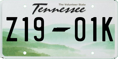 TN license plate Z1901K