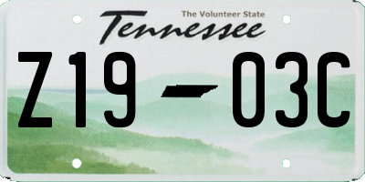 TN license plate Z1903C