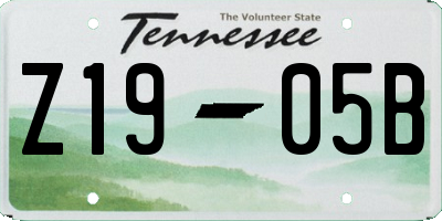 TN license plate Z1905B