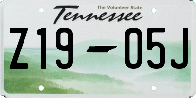 TN license plate Z1905J