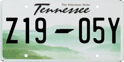 TN license plate Z1905Y