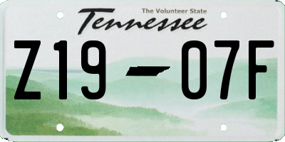 TN license plate Z1907F