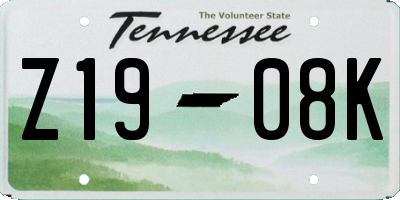 TN license plate Z1908K