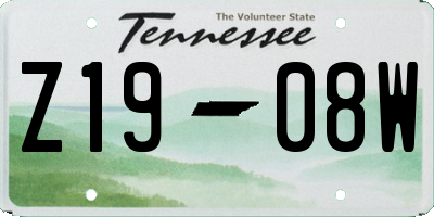 TN license plate Z1908W