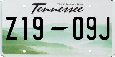 TN license plate Z1909J