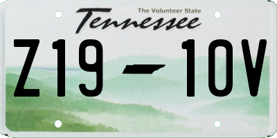 TN license plate Z1910V