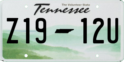 TN license plate Z1912U
