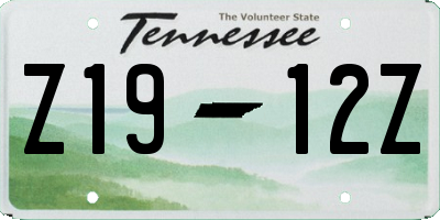 TN license plate Z1912Z