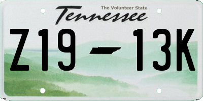 TN license plate Z1913K