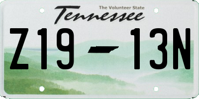 TN license plate Z1913N