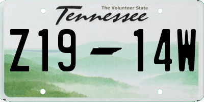 TN license plate Z1914W