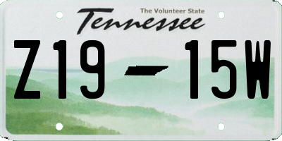 TN license plate Z1915W