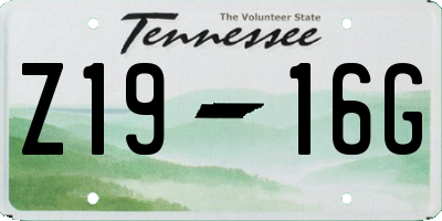 TN license plate Z1916G