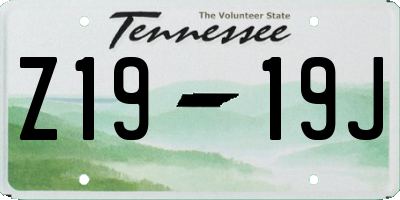 TN license plate Z1919J