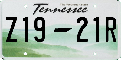 TN license plate Z1921R