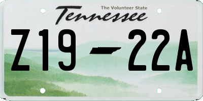 TN license plate Z1922A