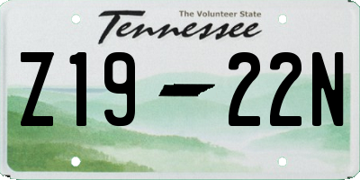 TN license plate Z1922N